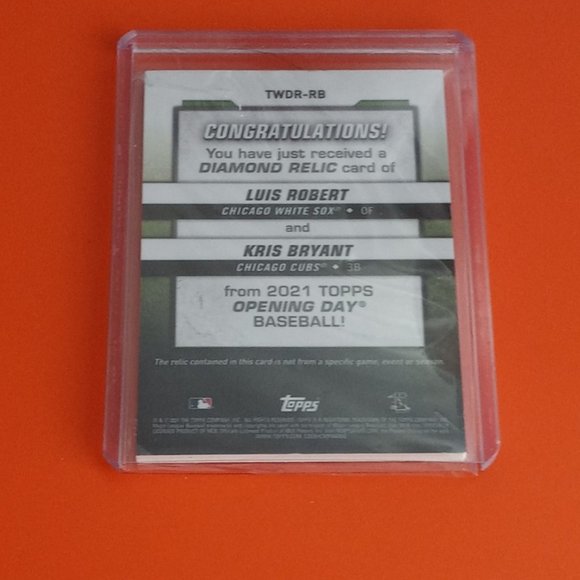 Luis Robert & Kris Bryant Relic w/ Field Dirt - Picture 2 of 2